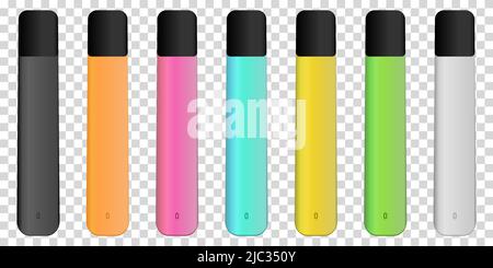 Electronic cigarettes icons. Design for web and mobile app. Vector illustration isolated on transparent background Stock Vector