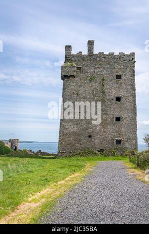 Carrigaholt Castle from the car park, County Clare, Ireland Stock Photo