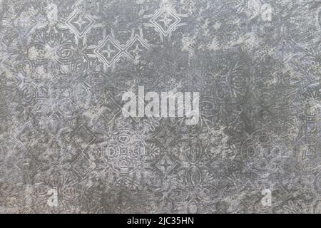 Ceramic stone texture background with decorative canvas ornament Stock Photo