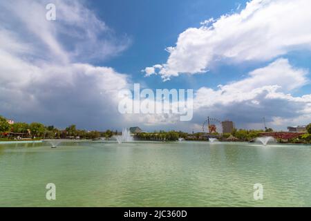 Genclik Parki or Yout Park in literally in Ulus Ankara. Travel to Ankara background photo. Selective focus. Stock Photo