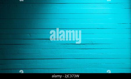 Panoramic shot of turquoise wooden wall. Light blue wood texture Stock Photo