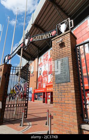 Paisley Gates, Liverpool FC, Anfield Stadium, Liverpool, England, UK Stock Photo