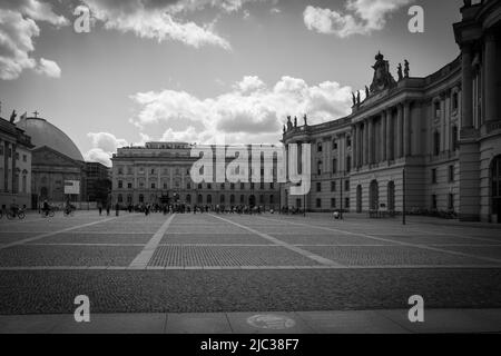 many people cavort at the famous Bebelplatz in Berlin Stock Photo