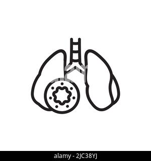 Pulmonary disease astma line icon. Isolated vector element. Stock Vector