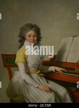 Francois-André Vincent (1746-1816). French Neoclassical painter. Portrait of Mademoiselle Duplant, 1793. Oil on canvas. Calouste Gulbenkian Museum. Lisbon, Portugal. Stock Photo