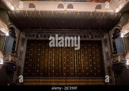 View of a stage and the auditorium interior of the Bolshoi Theatre a ...