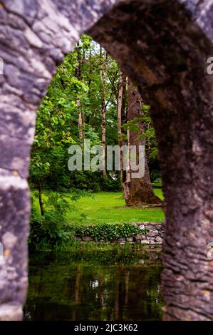 Early Gothic Monks Fishing House in Cong, Ireland. Stock Photo