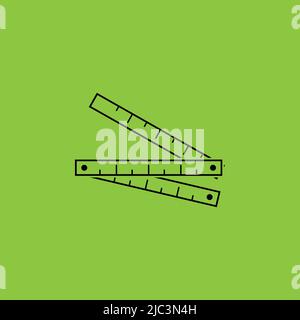Meter icon isolated on Green Background. Construction Concept. - Vector . Vector illustration Stock Vector