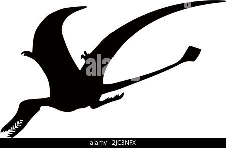 The silhouette of a dinosaur. Vector illustration isolated on a white background. Dinosaurs of the Jurassic period. Stock Vector