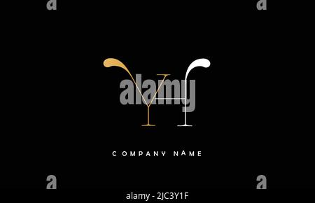 YH, HY Alphabets Letters Logo Monogram Stock Vector
