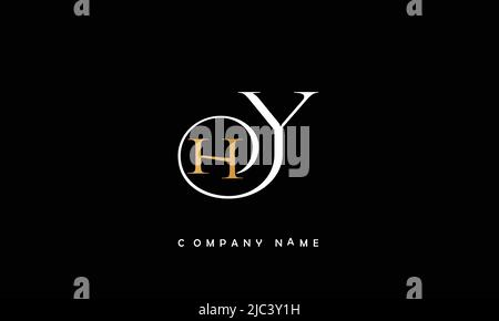 YH, HY Alphabets Letters Logo Monogram Stock Vector