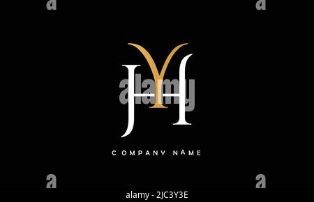 YH, HY Alphabets Letters Logo Monogram Stock Vector