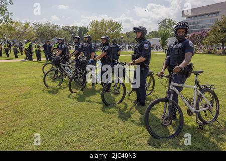 WASHINGTON, D.C. – September 18, 2021: Metropolitan Police Department officers are seen during a demonstration near the United States Capitol.