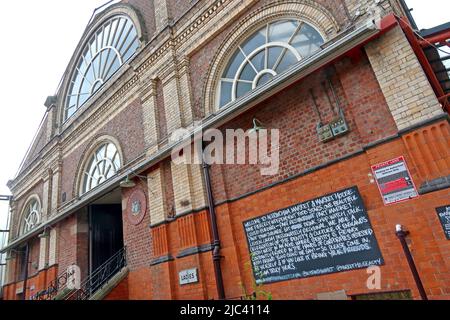 Altrincham historic market hall entrance, Greenwood street, Altrincham, Manchester, England, UK, WA14 1SA Stock Photo