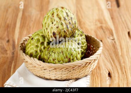 Buah Srikaya. The Sugar Apple or Sweetsop, Annona squamosa. Also Known as Custard Apple Stock Photo