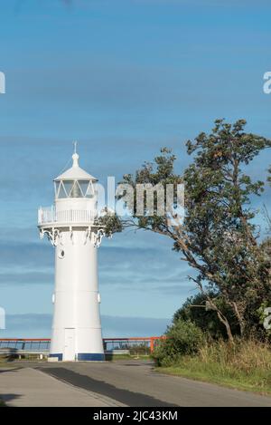 First built on the Ulladulla Breakwater in 1873, the light was moved to Warden Head in 1879. One of only two NSW lighthouses made with wrought iron Stock Photo