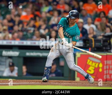 Seattle Mariners third baseman Eugenio Suarez looks on during batting ...