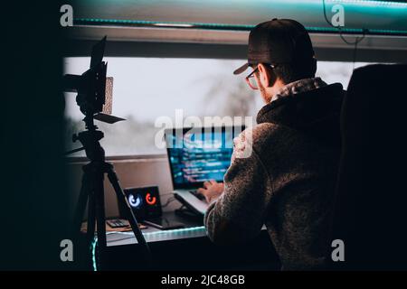 Freelance graphic and web designer working from home Stock Photo