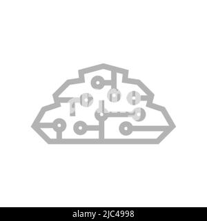 Electronic brain icon. Tech brains sign.Vector illustration Stock Vector