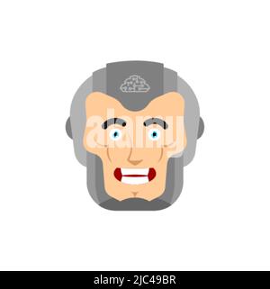Cyborg robot face head isolated. Vector illustration Stock Vector