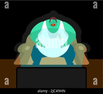 Zombie TV. Zombi televisor. brainwashing concept. Vector illustration Stock Vector