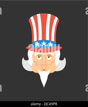 Uncle Sam nausea emotion. sickness emoji. Vector illustration Stock Vector
