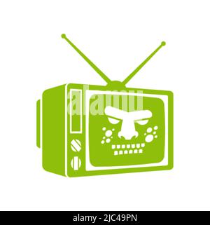 Zombie TV. Zombi televisor. brainwashing concept. Vector illustration Stock Vector