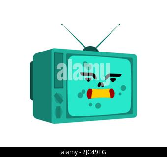 Zombie TV. Zombi televisor. brainwashing concept. Vector illustration Stock Vector