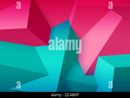 Abstract background with realistic colorful cubes. Trendy 3D background with wall of shapes. Stock Vector