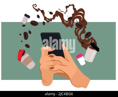 Coffee Food Recipe Mobile App Stock Vector