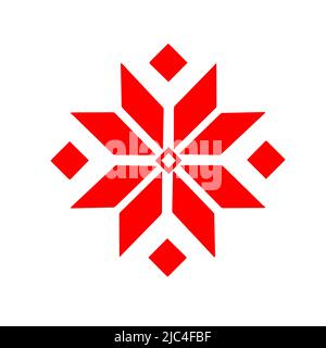 Red stylized folk Slavic patterns. embroidered Ukrainian national pattern. Vector illustration Stock Vector