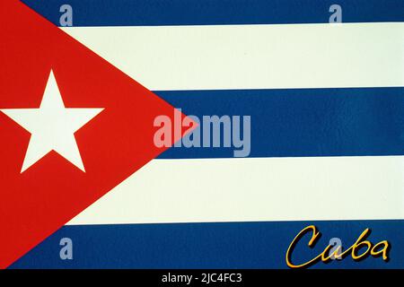 Nationalfahne von Kuba, Karibik | National flag of Cuba, Caribbean Stock Photo