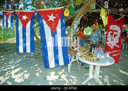 Fiesta, decorated with national flags, St. Lucia, Cuba, Caribbean Stock Photo