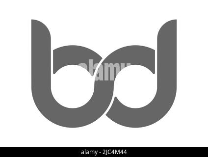 Circular combination of lowercase letters B and D. Design for a monogram, logo, emblem or sticker. Flat style Stock Vector