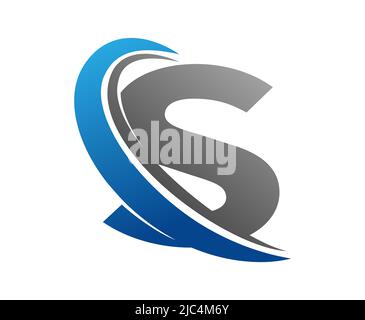 Stylized letter S for monogram, logo, sticker emblem and creative design. Flat style Stock Vector