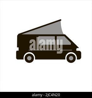 Camper van on white background. Vector illustration. Stock Vector
