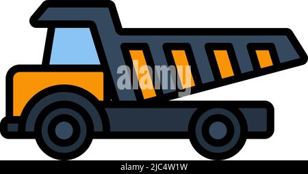 Icon Of Tipper. Editable Bold Outline With Color Fill Design. Vector Illustration. Stock Vector