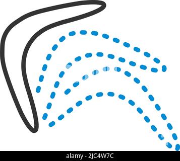 Icon Of Boomerang. Editable Bold Outline With Color Fill Design. Vector Illustration. Stock Vector