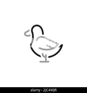 Contact us line icons. Contact Us web icons in line style. Ringing duck icon. Editable vector stroke. Stock Vector