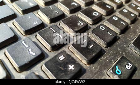 BLACK COLOR COMPUTER KEYBORDS WITH LETTERS Stock Photo