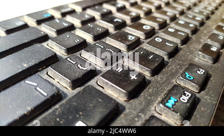 BLACK COLOR COMPUTER KEYBORDS WITH LETTERS Stock Photo