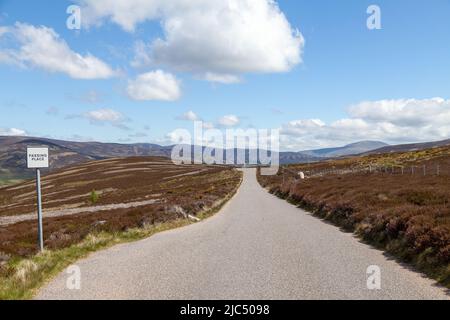 A single track road near Balmoral, Aberdeenshire, scotland
