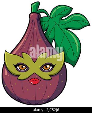 Fig Superhero Mascot Stock Vector