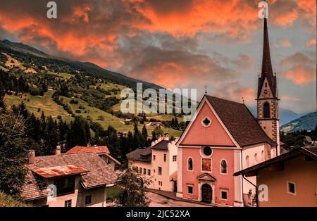 Italy South Tyrol Val Ridanna  Mareta - the church of St Pancrazio Stock Photo
