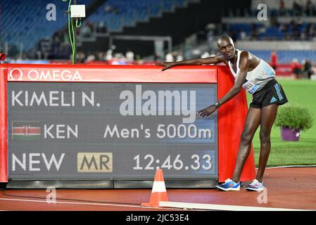 Rome, Italy. 09th June, 2022. Nicholas Kipkorir Kimeli (KEN) during the Wanda Diamond League Golden Gala meeting at Olimpic stadium in Rome on 09 June 2022 Credit: Independent Photo Agency/Alamy Live News Stock Photo