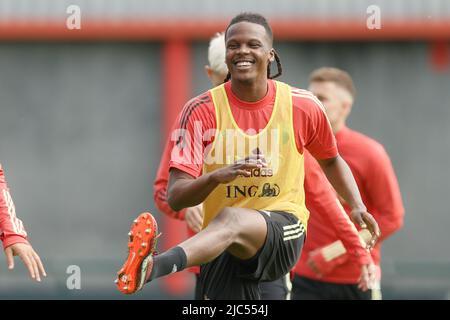Tubize, Belgium. 10th June, 2022. Belgium's Dedryck Boyata pictured during a training session of the Belgian national team, the Red Devils, Friday 10 June 2022 in Tubize, in preparation of the upcoming UEFA Nations League matches. BELGA PHOTO BRUNO FAHY Credit: Belga News Agency/Alamy Live News Stock Photo
