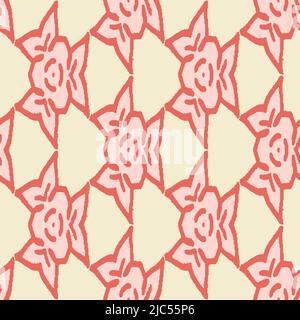 vintage rosA es ornament seamless vector pattern Stock Vector