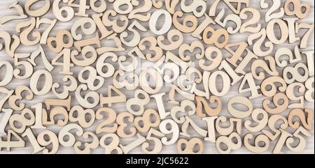 Vintage Bright Wooden Numbers Banner. Back to school concept. Stock Photo