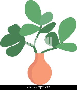Beautiful plant in vase semi flat color vector object Stock Vector