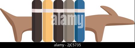 Decorative bookshelf semi flat color vector object Stock Vector
